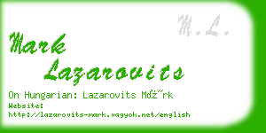 mark lazarovits business card